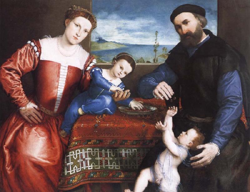 Lorenzo Lotto Giovanni della Volta with His Wife and Children oil painting picture